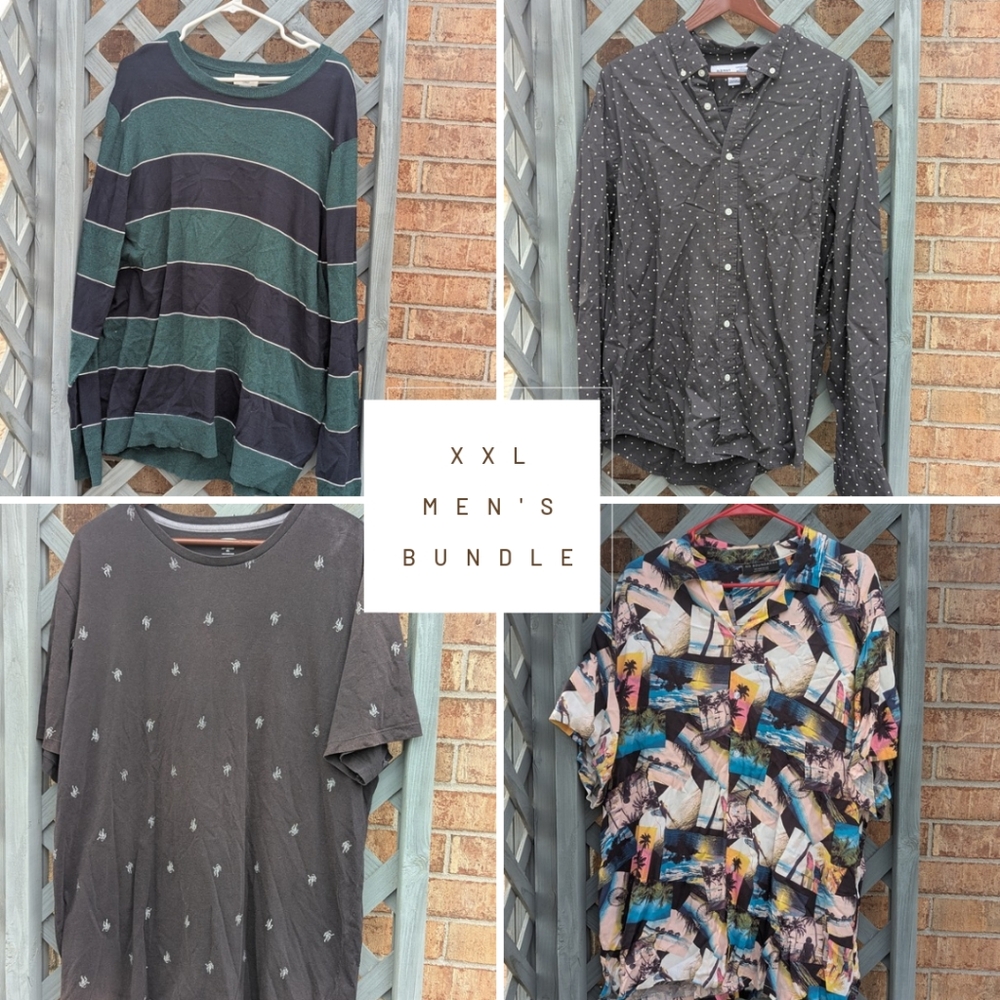 Men's XXL Shirt Bundle - Striped, Polka Dot, Graphic